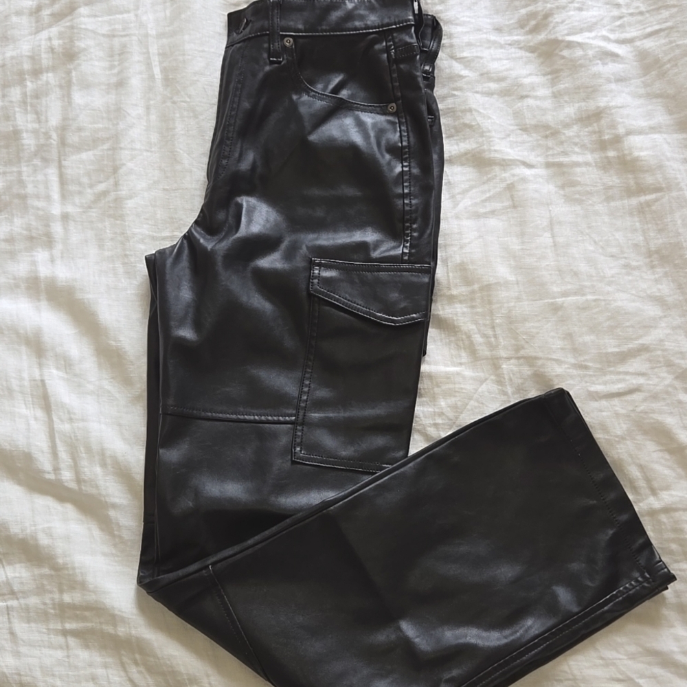 GAP Black Faux Leather Pants